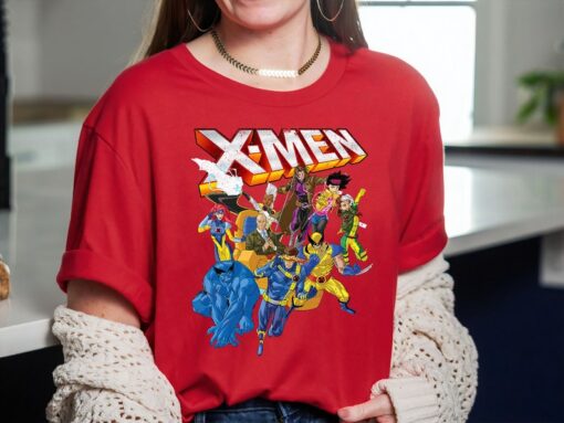 Marvel X-Men Vintage Group Shot Logo T-Shirt, Marvel Superhero Shirt