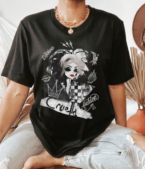 Disney Cruella Artsy Collage T-Shirt, Cruella De Vil Shirt