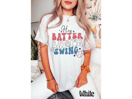 Comfort Colors® Hey Batter Batter Swing, Retro Baseball Shirt