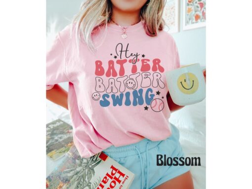 Comfort Colors® Hey Batter Batter Swing, Retro Baseball Shirt