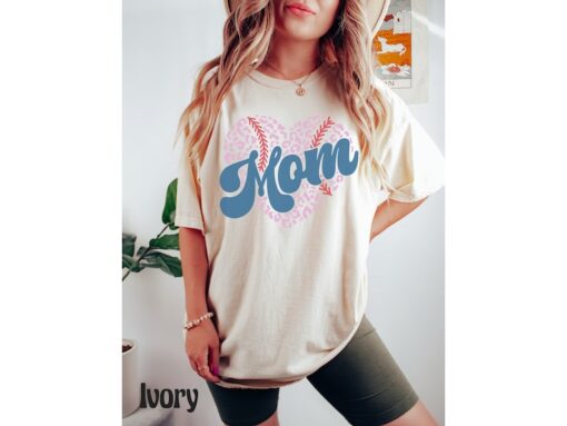 Comfort Colors® Baseball Mom Shirt, Pink Leopard Print Shirt