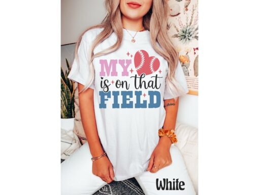 Comfort Colors® My Heart Is On The Field, Womens Baseball Shirt