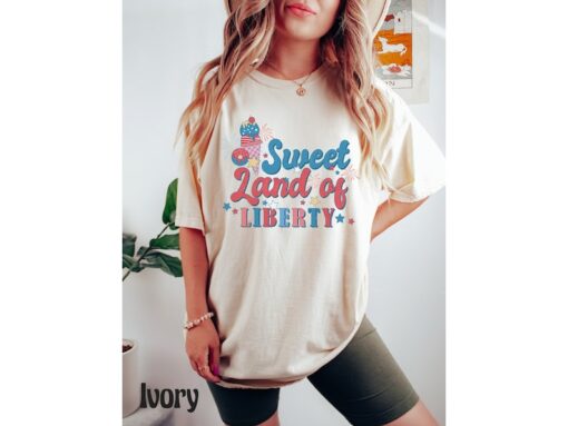 Comfort Colors® Sweet Land Of Liberty, Peace 4th Of July Shirt