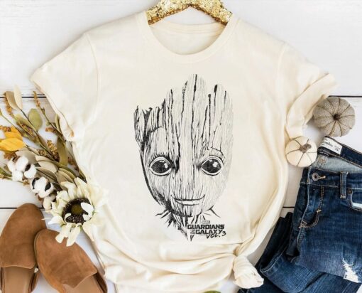 Marvel Guardians Of The Galaxy Vol 3 Groot Cute Big Face T-Shirt