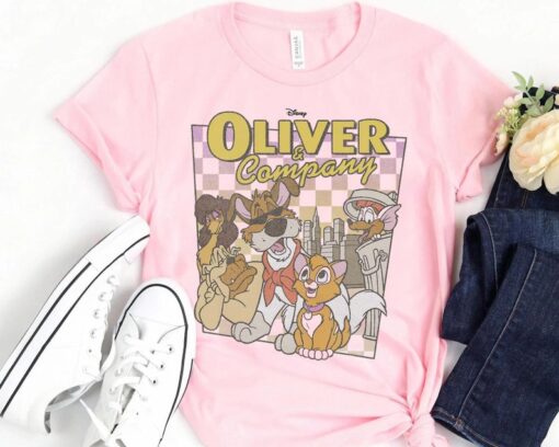 Disney Oliver & Company Checkerboard Poster T-Shirt
