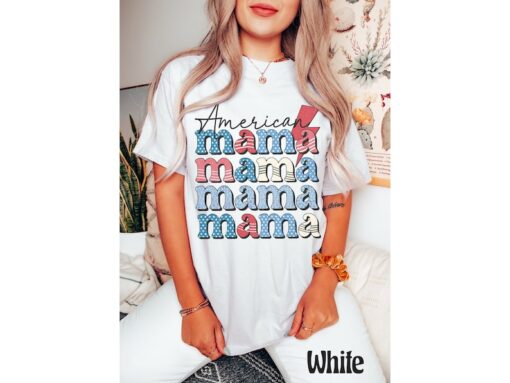Comfort Colors® American Mama Shirt, Retro 4th Of July Shirt
