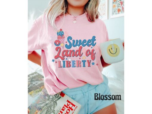 Comfort Colors® Sweet Land Of Liberty, Peace 4th Of July Shirt