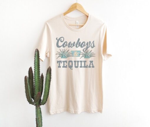 Cowboys And Tequila Vintage Vibe Graphic Tee