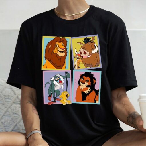 Vintage Disney The Lion King Characters Boxes T-Shirt, Mufasa, Scar