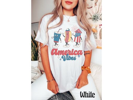 Comfort Colors® America Vibes, Retro USA Shirt, 4th of July Tee