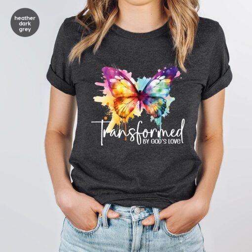 Inspirational T-Shirt, Christian Gifts, Butterfly Tshirt