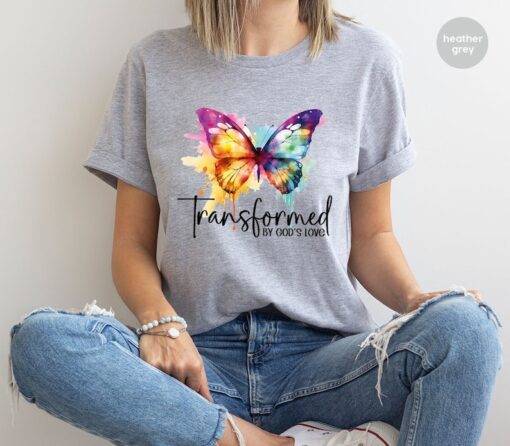 Inspirational T-Shirt, Christian Gifts, Butterfly Tshirt