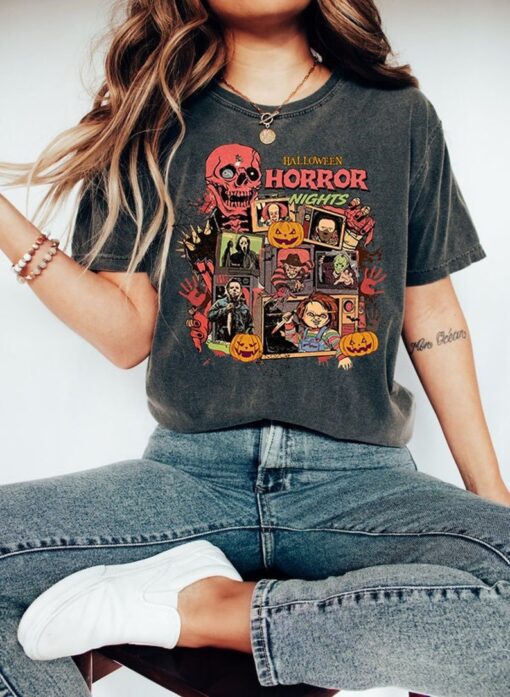 Vintage 90s Halloween Movies, Retro Horror Night Comfort Colors Shirt