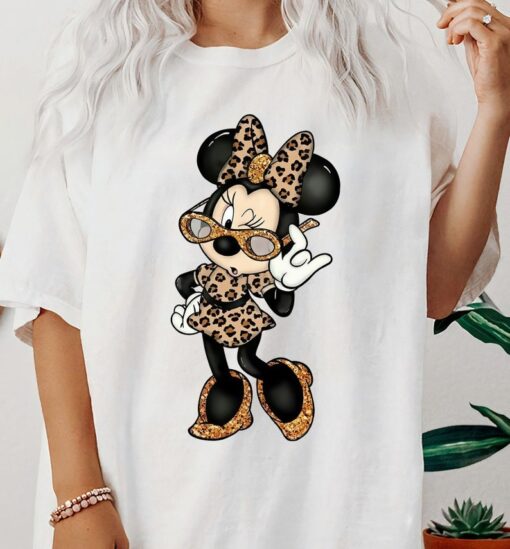Disney Mickey And Friends Minnie Mouse Leopard Bow and Leopard dress