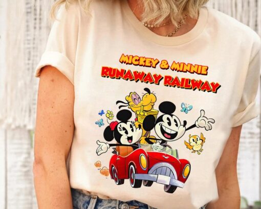 Cute Disney Mickey and Minnie's Runaway Railway Chuuby Pulo Shirt