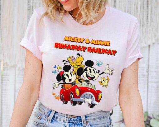 Cute Disney Mickey and Minnie's Runaway Railway Chuuby Pulo Shirt