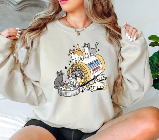 Antidepressant Cat Shirt, Cat Mom Sweatshirt, Funny Cats Sweater