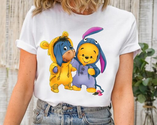Disney Winnie The Pooh Cute Pooh and Eeyore Cosplay Best Friends Shirt