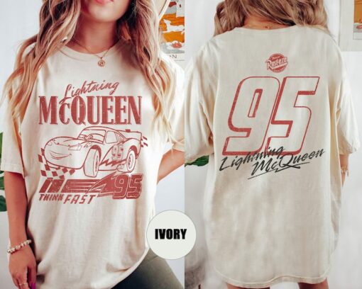 Two sided Retro Lightning McQueen Comfort Colors Shirt