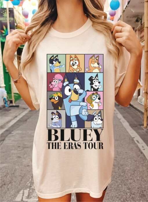 Bluey The Eras Tour Crewneck Sweatshirt, Bluey Bingo Eras Tourn Shirts