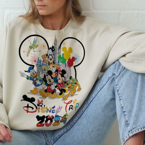 2024 Disney Trip Sweatshirt, Adults Kids Disneyland