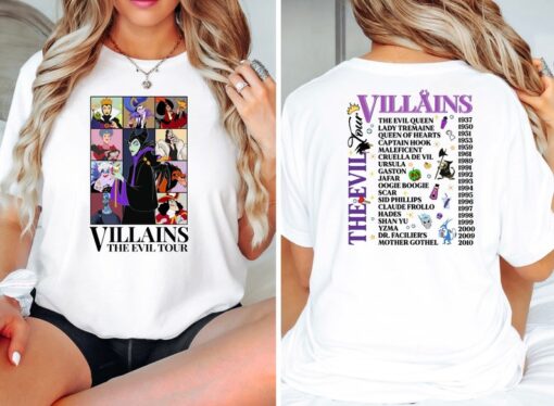 Villains tour unisex Disney t-shirt, Disney t-shirt, Disney fashion