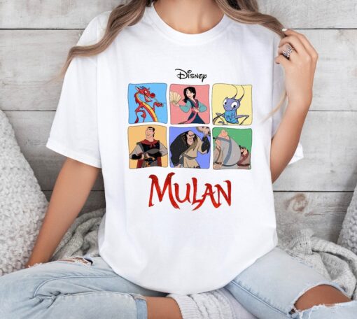 Disney Mulan Characters Panel Shirt, Mulan Mushu Portrait Shirt