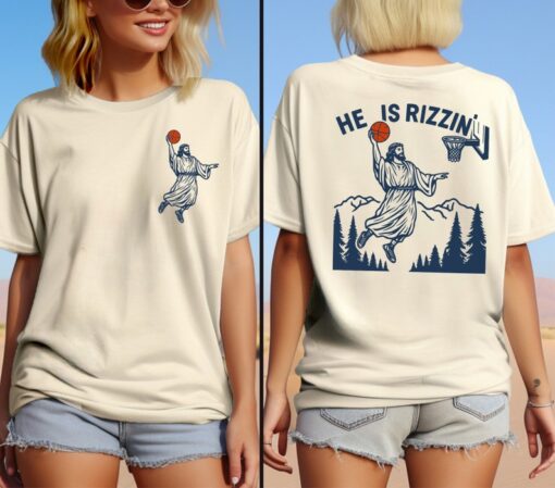He Is Rizzin' Humor Easter Shirt, Jesus Funny Sweatshirt