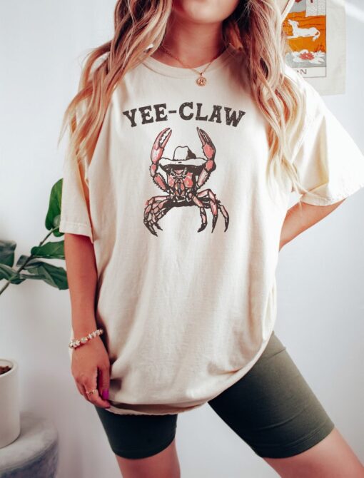 Yee Claw Yee Haw Crab Shirt, Comfort Colors Tee
