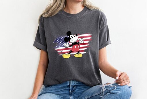 Mickey Mouse With American Flag Shirt, Disney Mickey Dad Shirt