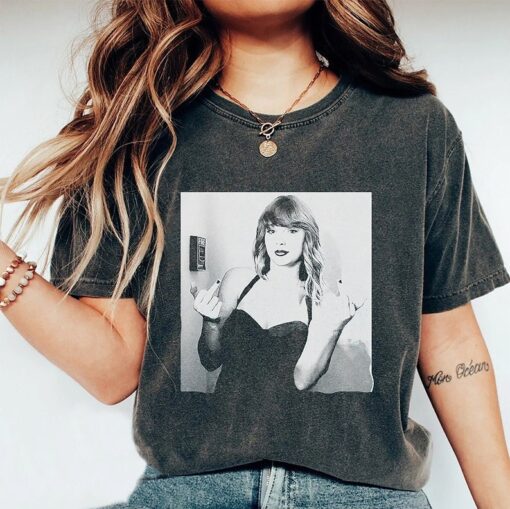 Trendy Taylor Middle Finger Shirt, Swiftie Shirt, Comfort Colors Tee