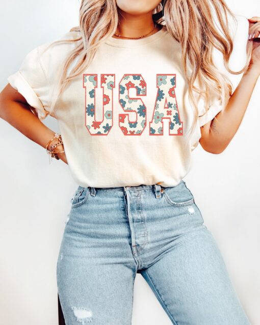 Retro USA Comfort Colors Graphic Tee | 4th of July Shirt