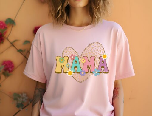 Heart Mama Shirt, Floral Heart Shirt For Mom, Mother's Day Shirt Gift
