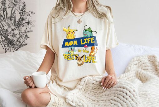 Mom Life Is The Best Life Shirt, PKM Characters Shirt, Pikachu T-Shirt