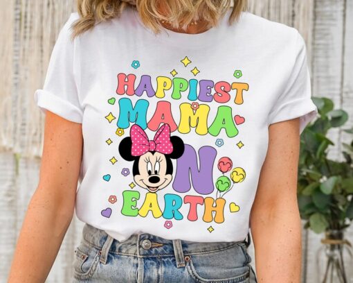 Disney Minnie Mama Castle Shirt, Happiest Mama On Earth Shirt