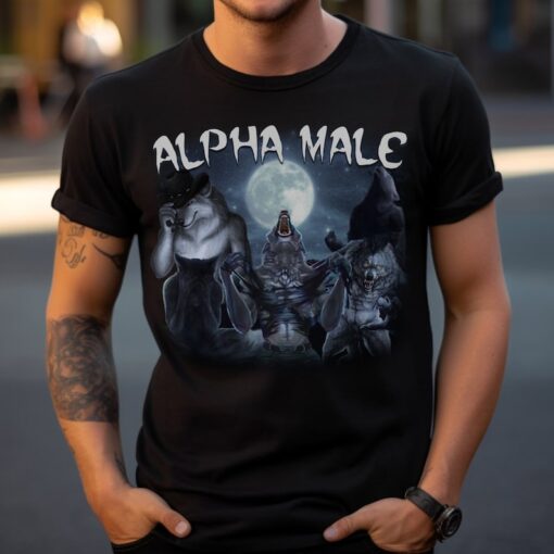 Alpha Wolf Vintage 90s T-Shirt, Retro Meme Tee