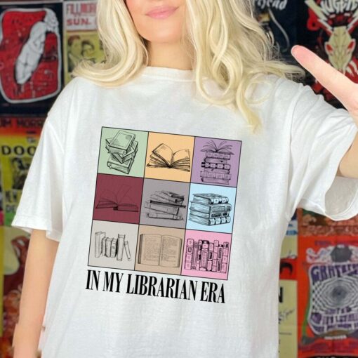 In My Librarian Era Comfort Colors Shirt, Retro Librarian Shirt