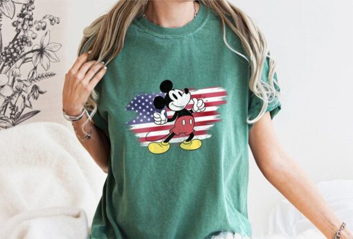 Mickey Mouse With American Flag Shirt, Disney Mickey Dad Shirt