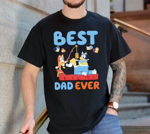Best Dad Ever Funny Bluey Daddy Vintage Shirt, Bluey Dad Retro Tee