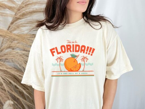 Florida!!! Comfort Colors Tee Shirt, Colorful Aesthetic Graphic Tee