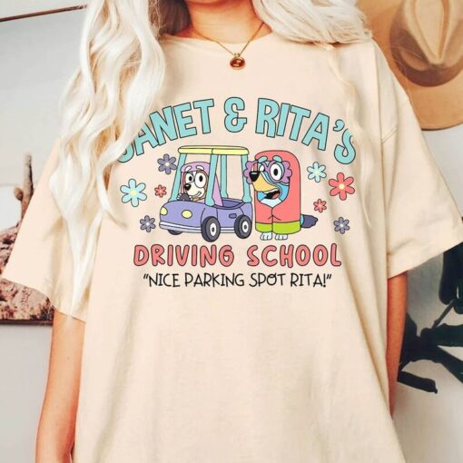 Bluey Famlily Janet Rita’s Driving School Nice Parking Spot Rita Shirt