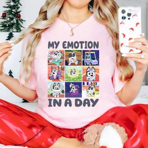 My Emotions In A Day Shirt, Bluey Muffin Tshirt, Muffin Shirt