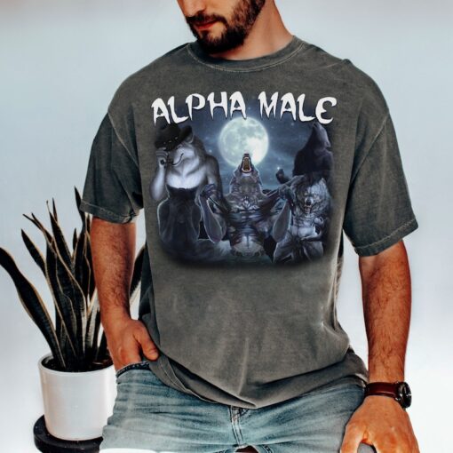 Alpha Wolf Vintage 90s T-Shirt, Retro Meme Tee