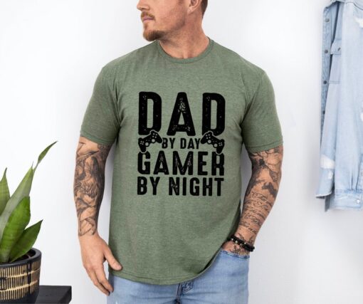 Dad By Day Gamer By Night Shirt, Cool Dada Shirt, Gift For Papa