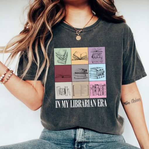 In My Librarian Era Comfort Colors Shirt, Retro Librarian Shirt