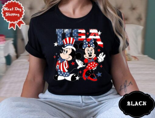 Mickey and Minnie USA Shirt, Disney American 4th of July Shirts