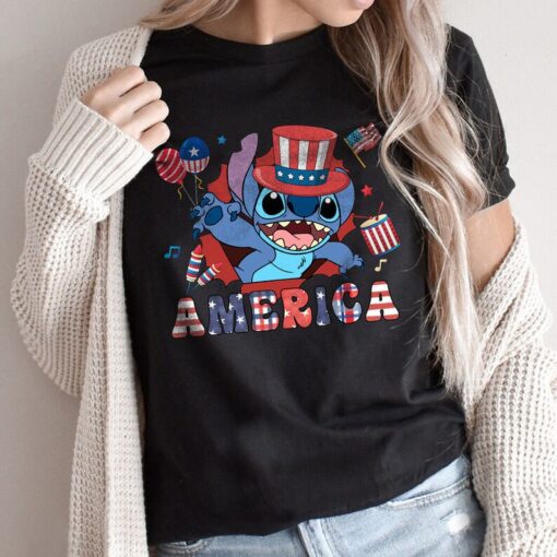 America Stitch Shirt, Lilo And Stitch Independent Day Shirt