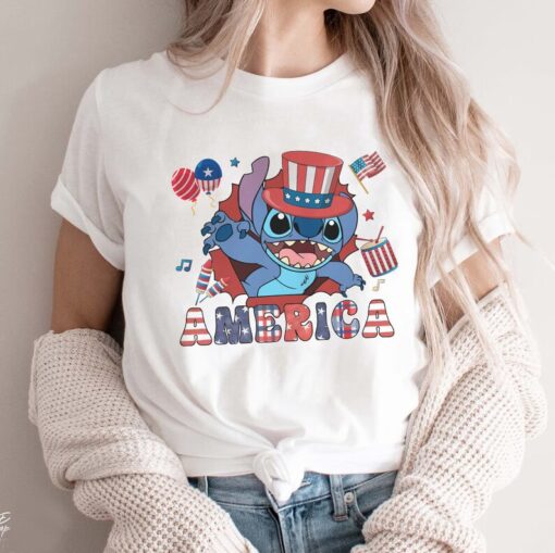 America Stitch Shirt, Lilo And Stitch Independent Day Shirt