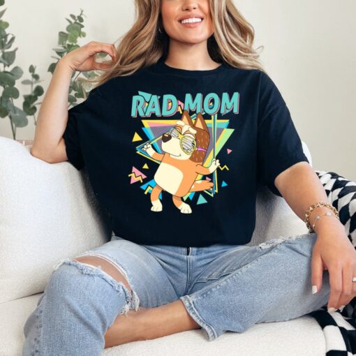 Retro Rad Mom Bluey Couple Shirt Bluey Rad Mom Family Shirt Bluey Mum