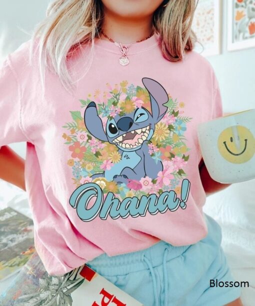 Vintage Disney Stitch Ohana Comfort Colors Shirt, Stitch Aloha Shirt
